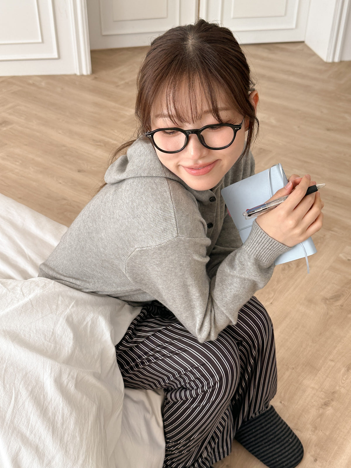 네모단추가디건 (그레이) 5