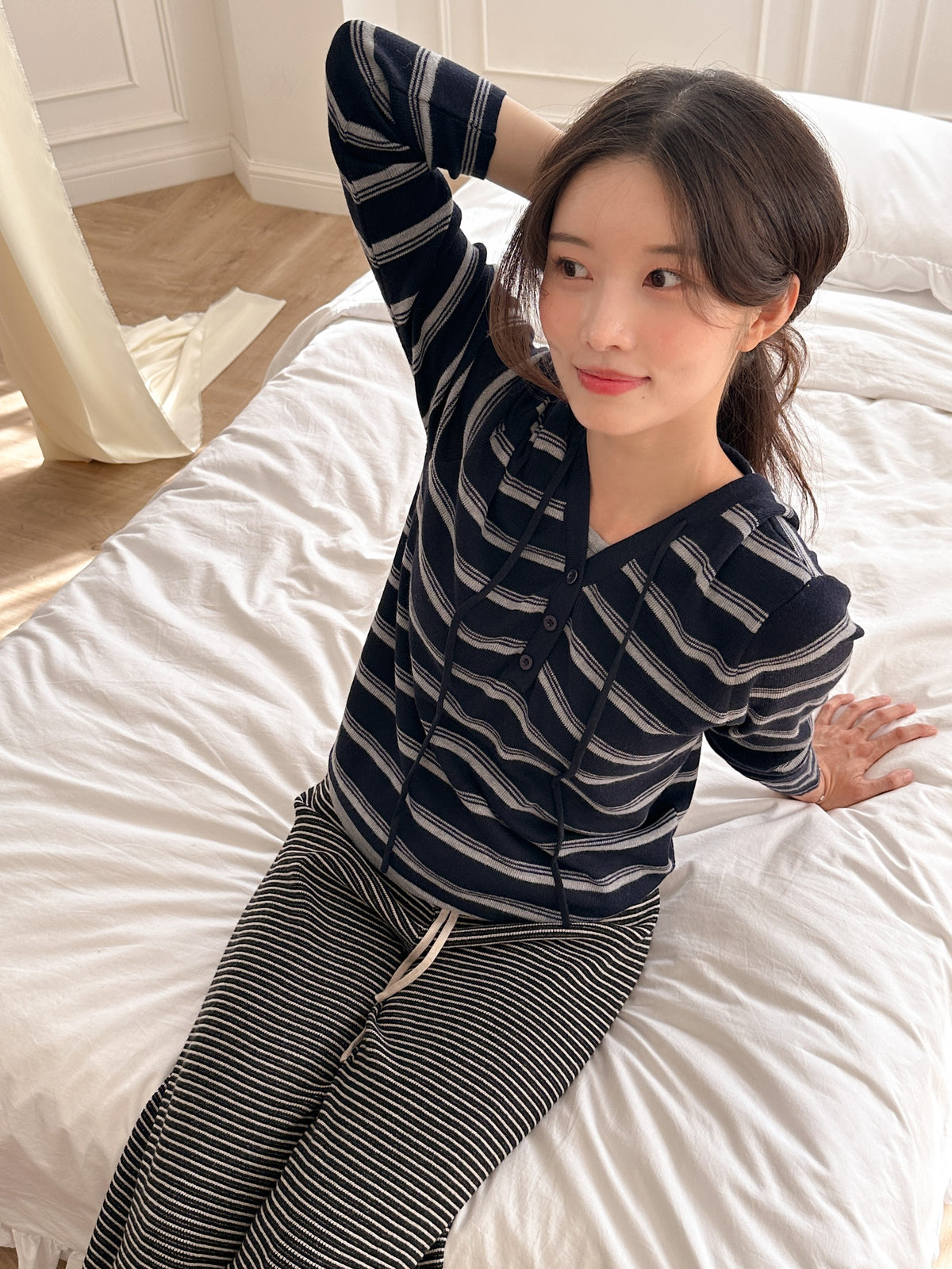 단가라 바지 (블랙화이트) 8