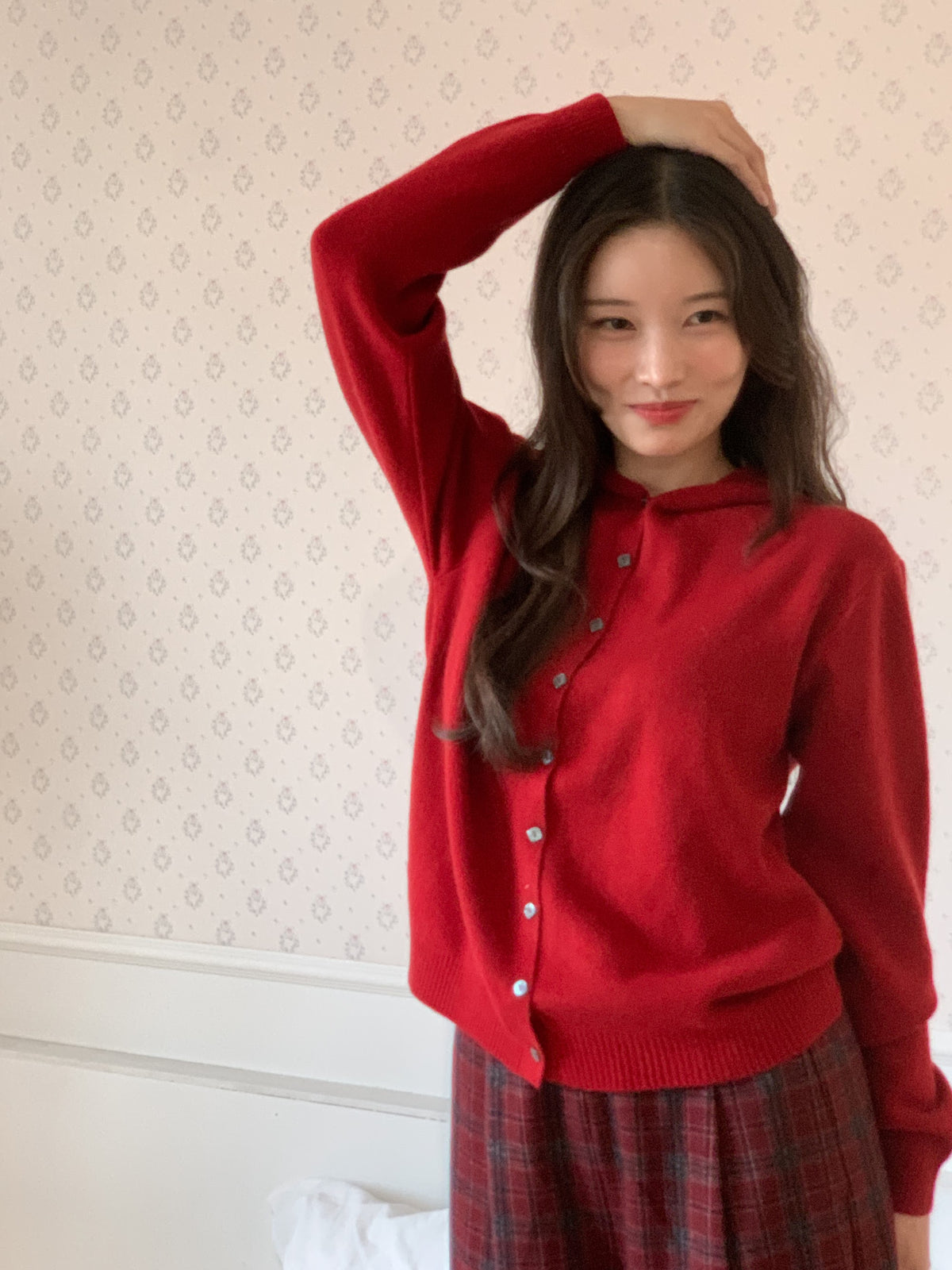 체크 바지 (레드) 6