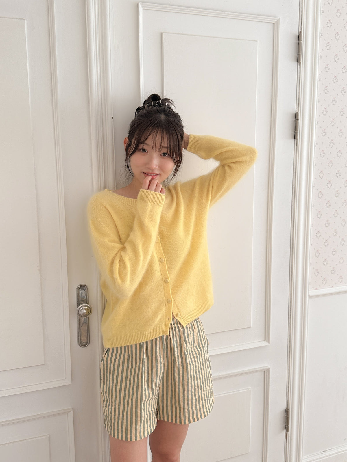 동글단추가디건 (옐로우) 2